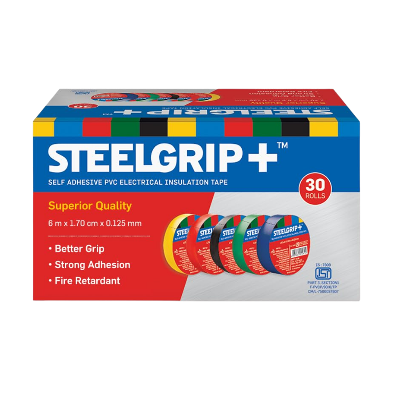 Wholesale Pidilite Steelgrip+ Self Adhesive PVC Electrical Insulation Tape – 6m (Pack of 30) Suppliers in India