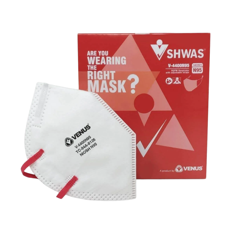 Buy Wholesale Venus V-4400 N95 Mask – NIOSH Certified Fold Flat Anti-Pollution Safety Mask | Pack of 10 in India