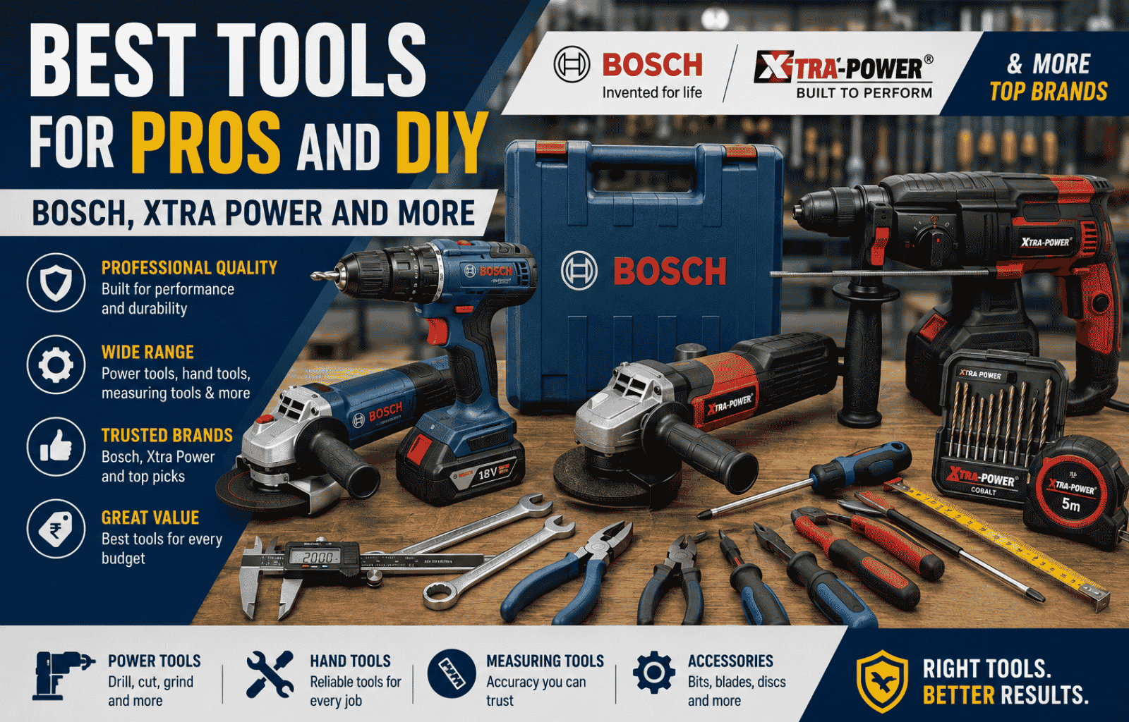 Best Tools for Professionals and DIY: Bosch, Xtra Power and More