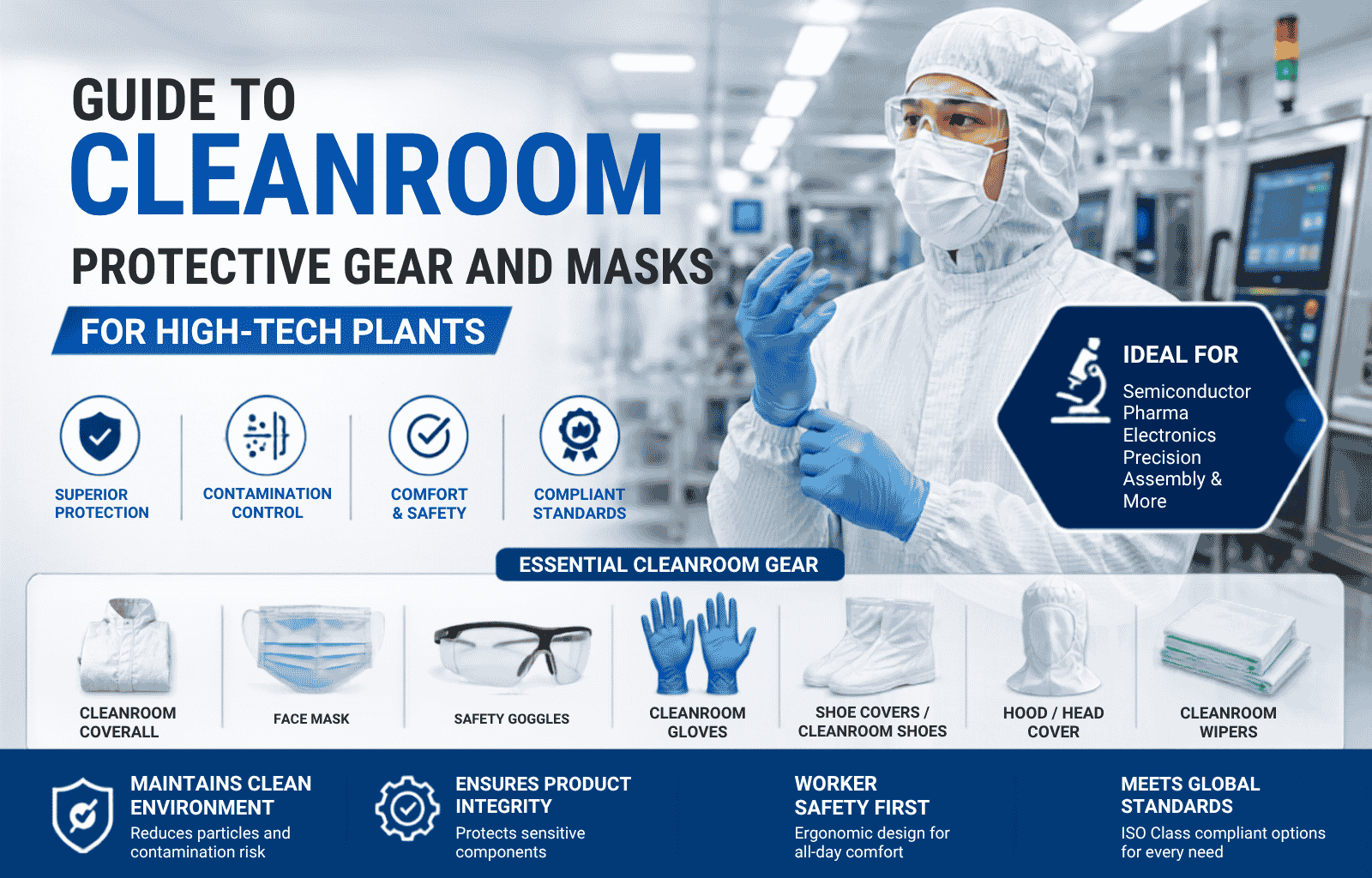 Choosing Cleanroom Protective Gear and Masks for High-Tech Manufacturing